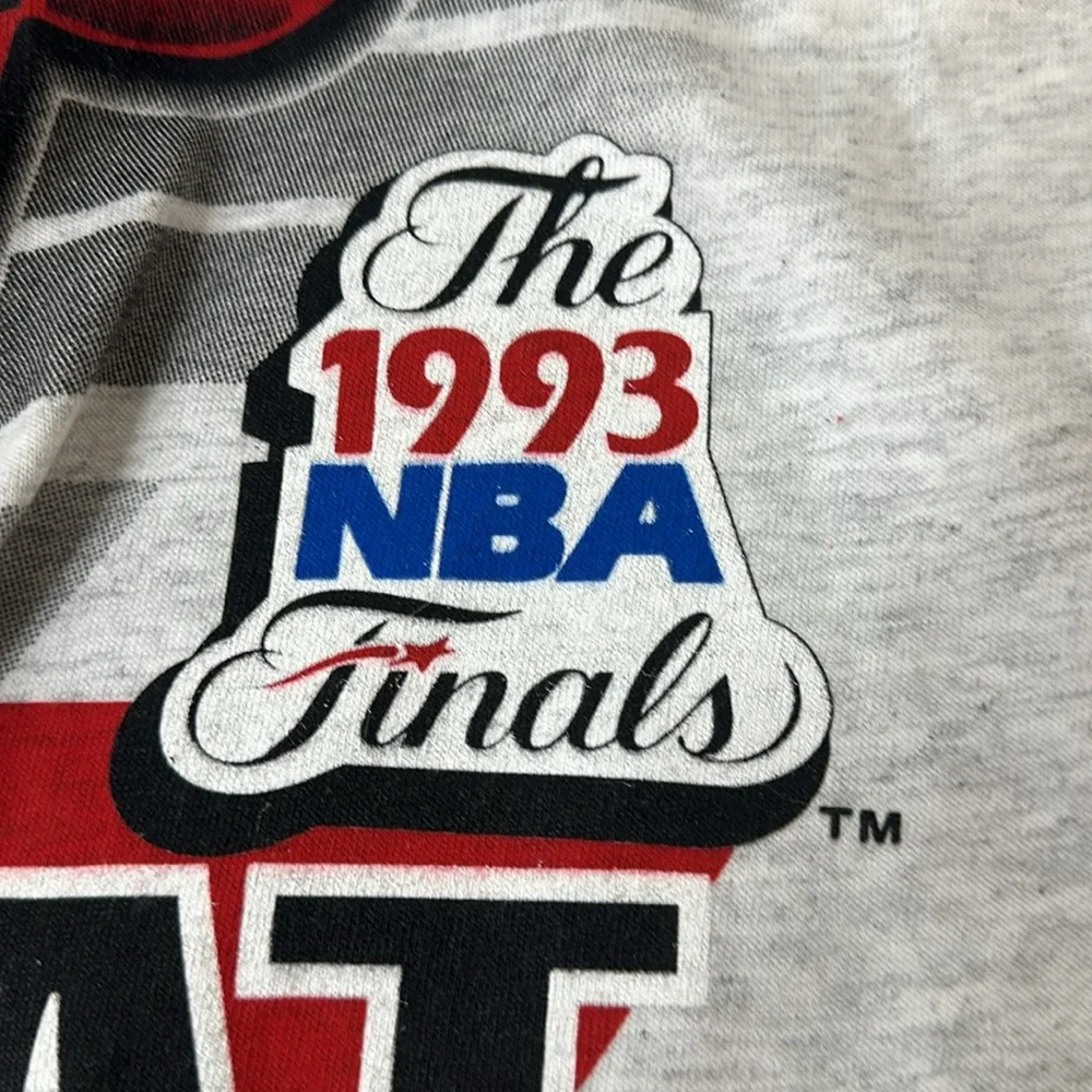 Vintage 1993 NWOT Chicago Bulls Champions Tee, Heathered Gray Made in USA Salem - Picture 7 of 12